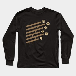 Dripping Brown Paint Polyhedral Dice Set Long Sleeve T-Shirt